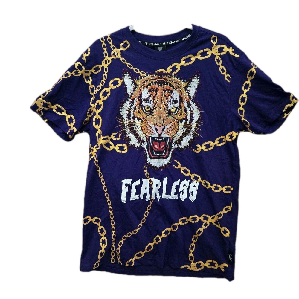 Switch Remarkable Limited Edition Fearless Tiger Graphic T-Shirt Purple Size XL
